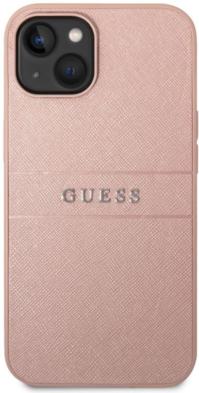 Kryt na mobil Guess PU Leather Saffiano Zadní Kryt pro iPhone 14 Pink