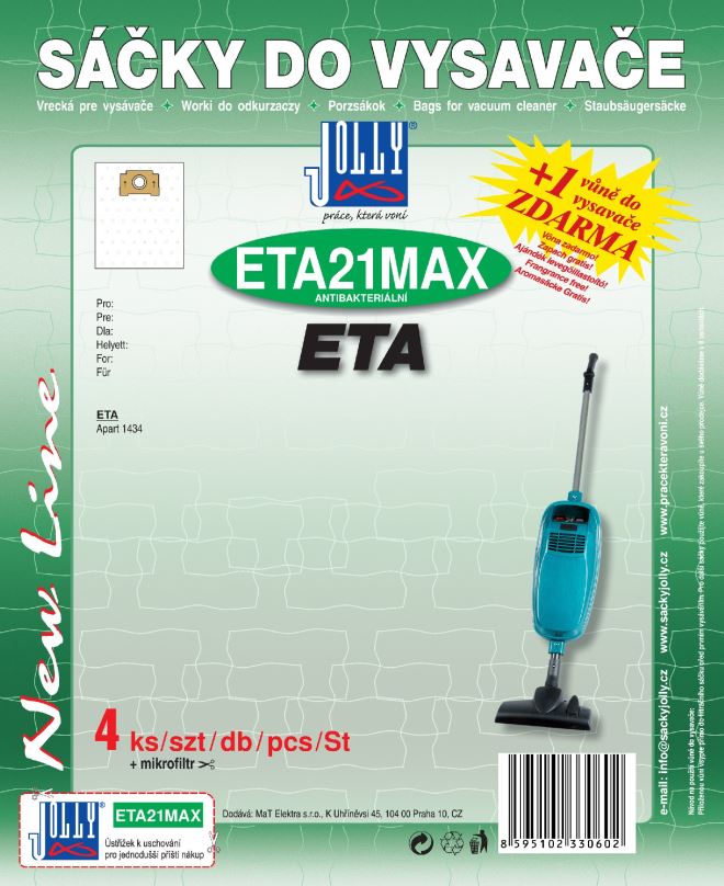 Sáčky do vysavače Sáčky do vysavače ETA21 MAX - textilní