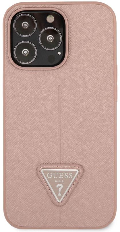 Kryt na mobil Guess PU Saffiano Triangle kryt pro Apple iPhone 13 Pro Pink