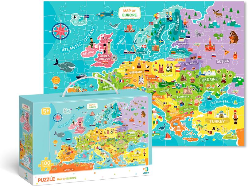 Puzzle Dodo Puzzle Mapa Evropy  -100 dílků