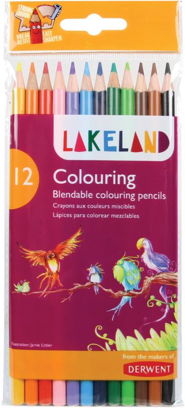 Pastelky DERWENT Lakeland Colouring, kulaté, 12 barev