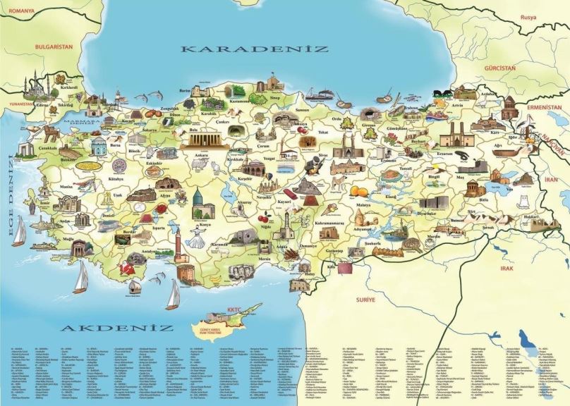Puzzle Puzzle Turecko: Kulturní mapa 260 dílků