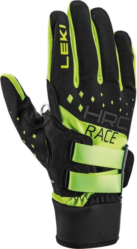 Lyžařské rukavice Leki HRC Race Shark black-neon yellow  7.0