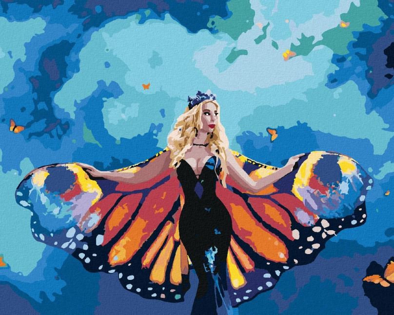 Malování podle čísel Žena a obrovské motýlí křídla, 40x50 cm, vypnuté plátno na rám