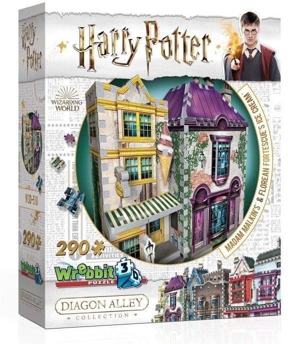 3D puzzle Wrebbit 3D puzzle Harry Potter: Madam Malkinová a Zmrzlinářství Florea 290 dílků