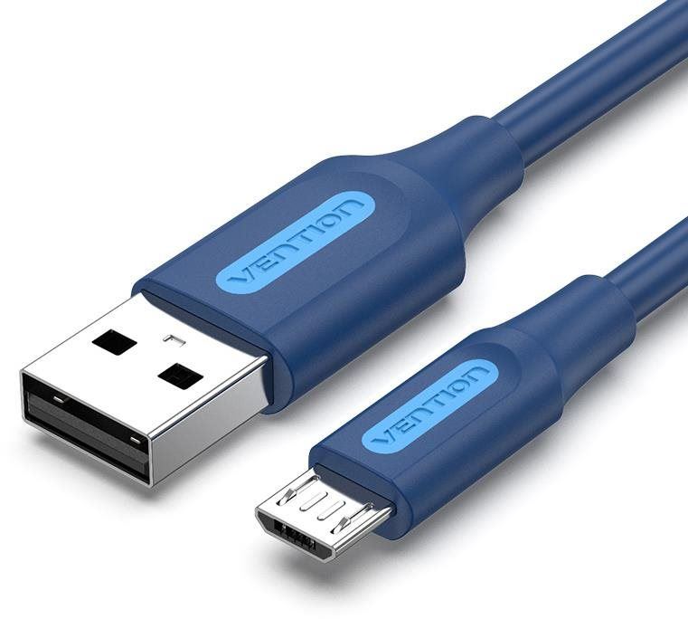 Datový kabel Vention USB 2.0 to Micro USB 2A Cable 1m Deep Blue