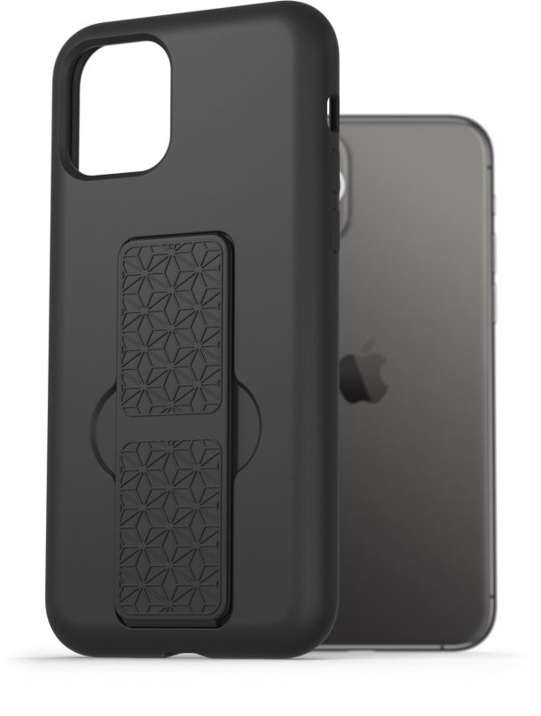 Kryt na mobil AlzaGuard Liquid Silicone Case with Stand pro iPhone 11 Pro černé