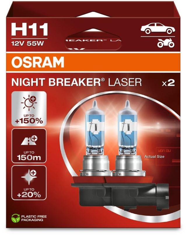 Autožárovka OSRAM H11 Night Breaker Laser Next Generation +150%, 2ks