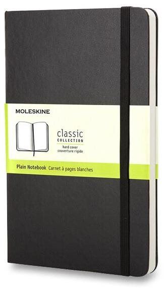Zápisník Moleskine S, tvrdé desky, čistý, černý