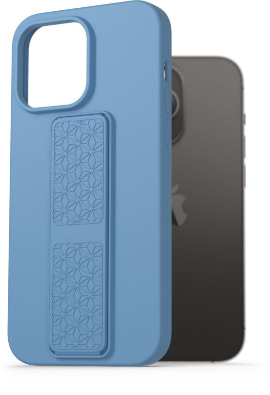 Kryt na mobil AlzaGuard Liquid Silicone Case with Stand pro iPhone 14 Pro Max modré