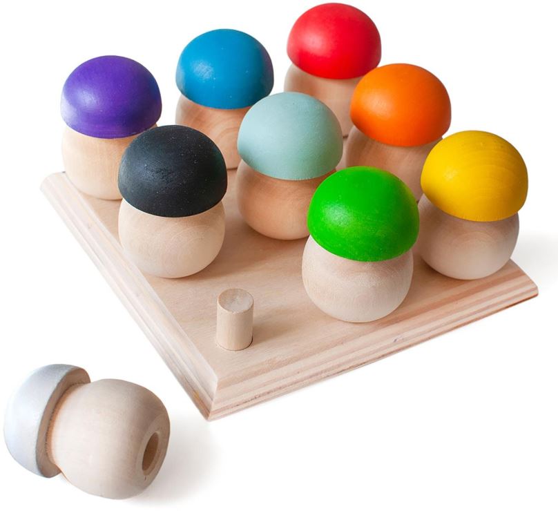 Vzdělávací sada Ulanik Montessori dřevěná hračka "Mushroom meadow 9"