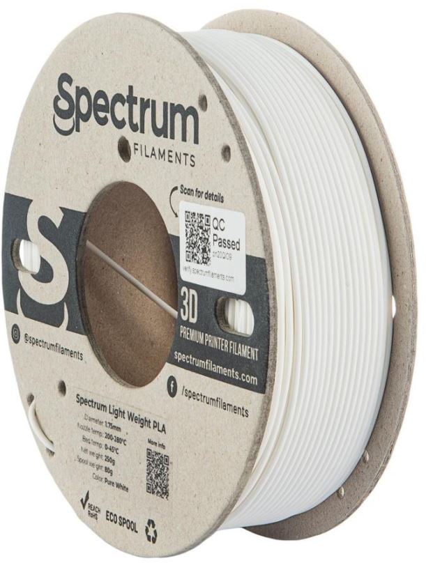 Filament Filament Spectrum Light Weight PLA 1.75mm Pure White 0.25kg