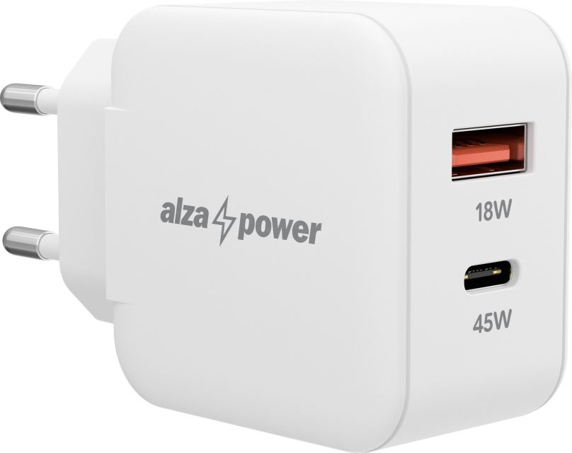 Nabíječka do sítě AlzaPower A145 Fast Charge 45W bílá