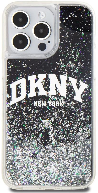 Kryt na mobil DKNY Liquid Glitter Arch Logo Zadní Kryt pro iPhone 14 Pro Max Black