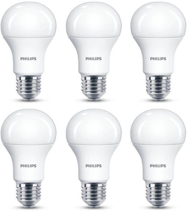 LED žárovka Philips LED 13-100W, E27, 2700K, matná, set 6ks