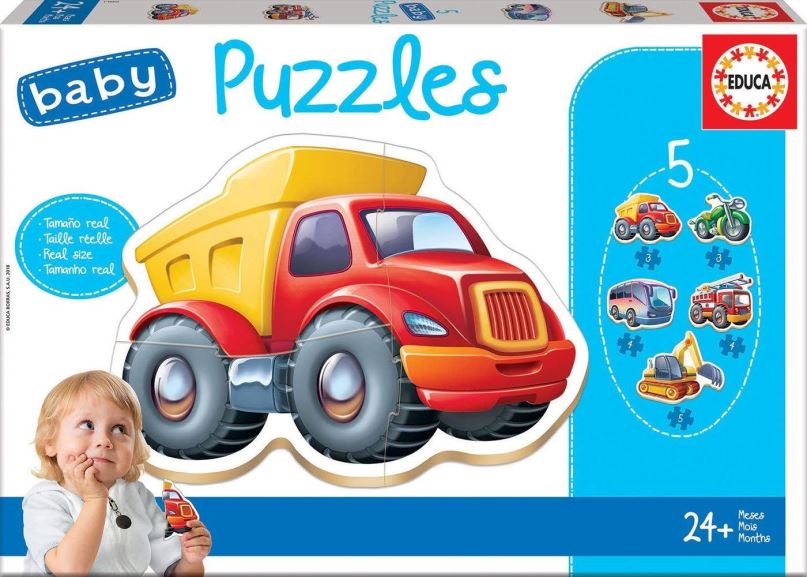 Puzzle Educa Baby puzzle Vozidla 5v1 (3-5 dílků)