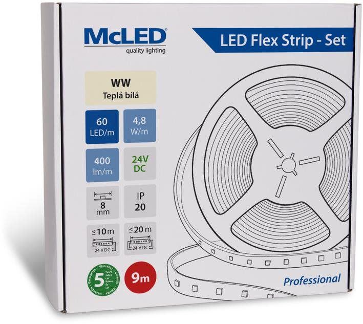 LED pásek McLED Set LED pásek 9m, WW, 4,8W/m