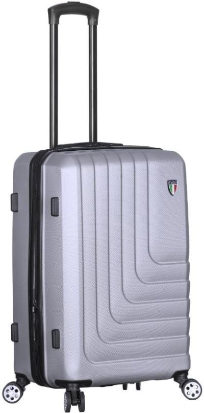 Cestovní kufr TUCCI T-0128/3 S ABS - stříbrná