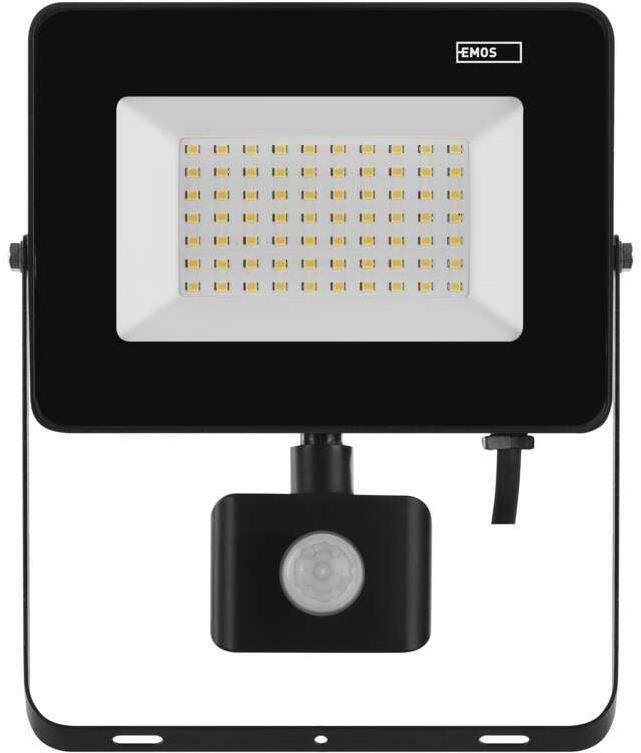 LED reflektor EMOS LED reflektor SIMPO s pohybovým čidlem, 50 W, černý, neutrální bílá