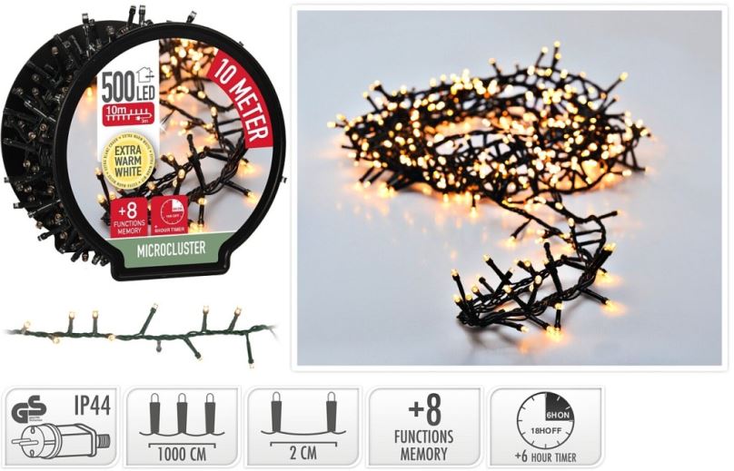 HOMESTYLING HOMESTYLING Vánoční světelný řetěz teplá bílá 500 LED / 10 m KO-AX8521100