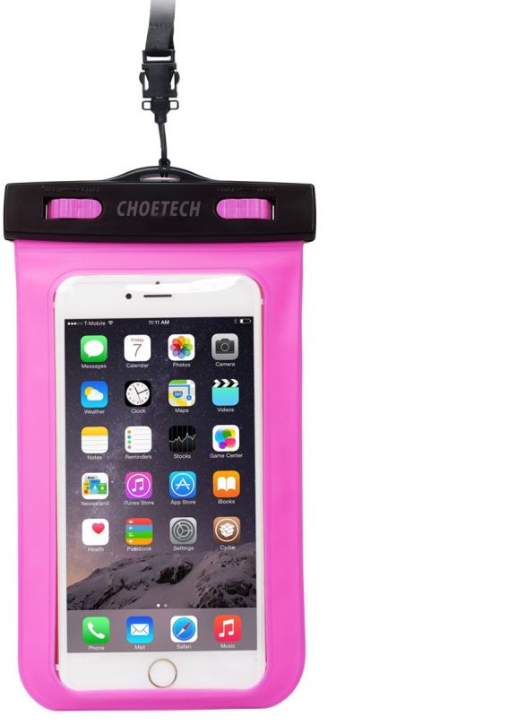 Pouzdro na mobil ChoeTech Waterproof Bag for Smartphones Pink