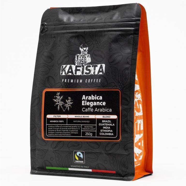 Káva Kafista Zrnková Káva "Arabica Elegance" – 100% Arabica směs, Pražená v Itálii 250 g