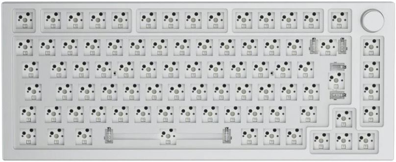 Custom klávesnice Glorious PC Gaming Race GMMK Pro White Ice 75% TKL - Barebone, ISO, silver