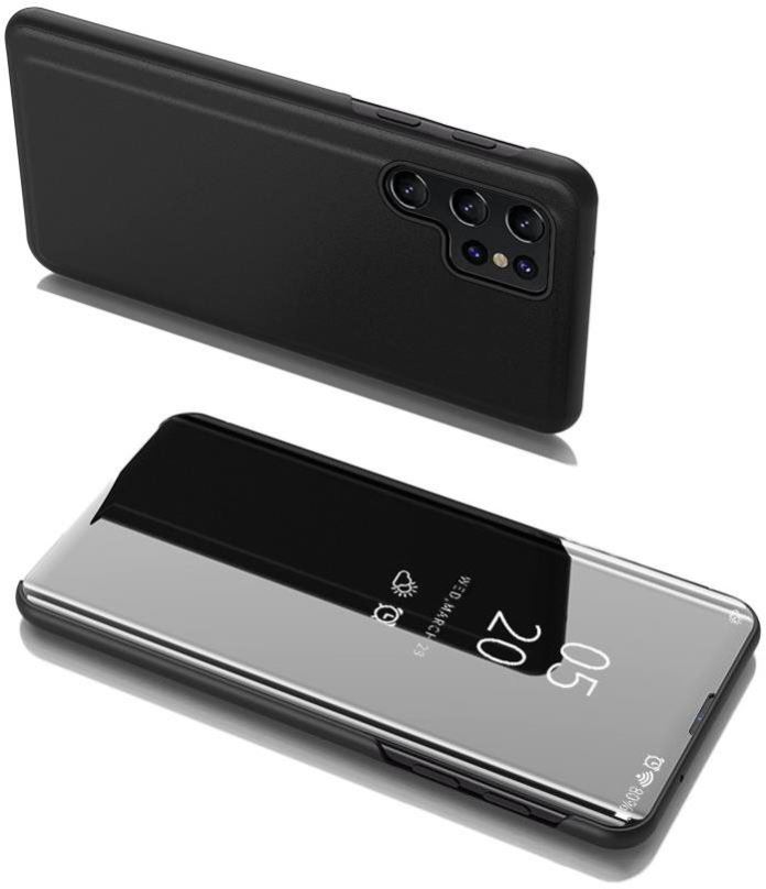 Pouzdro na mobil Clear View knížkové pouzdro na Samsung Galaxy S22 Ultra, černé