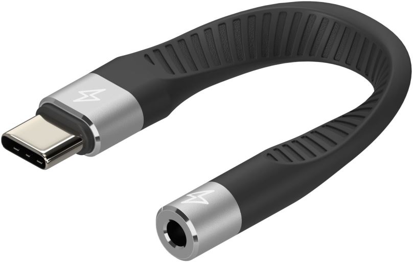 Redukce AlzaPower FlexCore USB-C (M) na 3,5mm Jack (F) černá