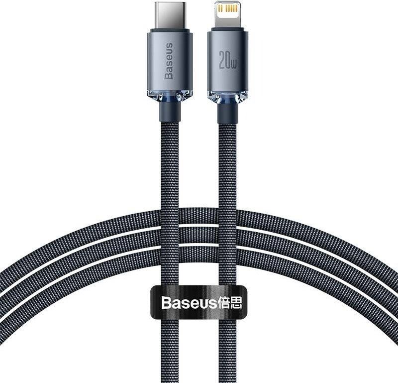 Datový kabel Baseus Crystal Shine Series nabíjecí / datový kabel USB-C / Lightning 20W 1,2m, černá