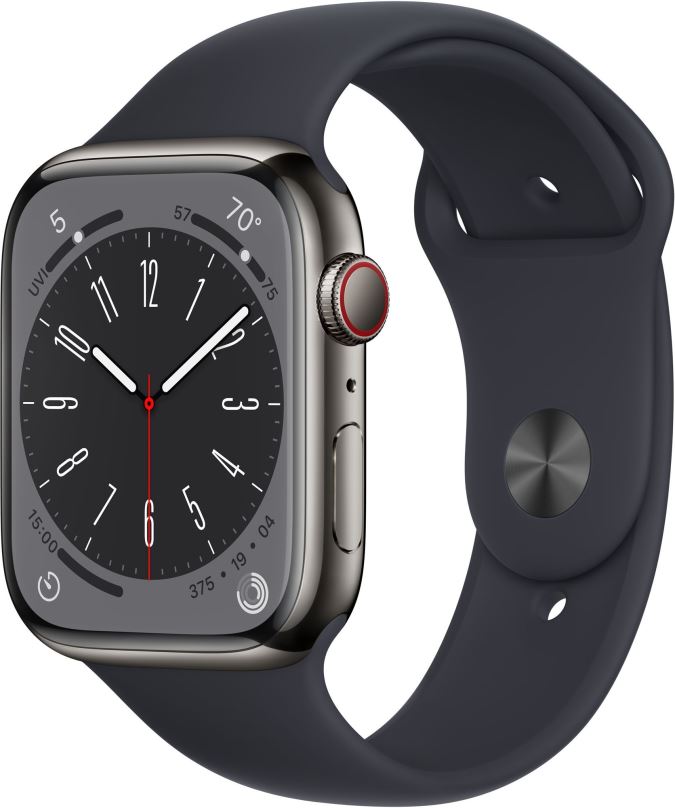 Chytré hodinky Apple Watch Series 8 45mm Cellular nerez se sportovním řemínkem