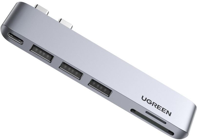 Replikátor portů UGREEN 6-in-2 USB-C To 3*USB 3.0 / SD+TF / PD Converter for Mac