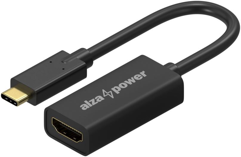 Redukce AlzaPower USB-C (M) na HDMI 2.0 4K 60Hz (F) 0.1m matná černá