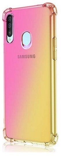 Kryt na mobil TopQ Samsung A20s silikon Shock duhový růžovo-žlutý 54116