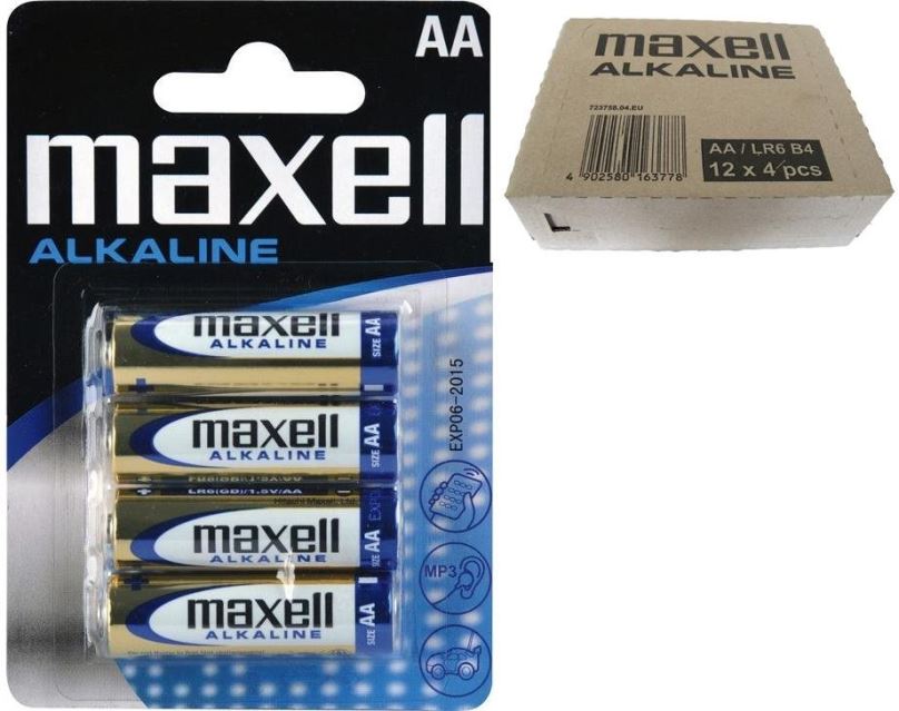 Jednorázová baterie Maxell baterie AA Alkaline - balení 48 ks