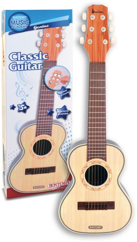 Dětská kytara Klasická kytara se 6 kovovými strunami 70 x 22,5 x 8 cm