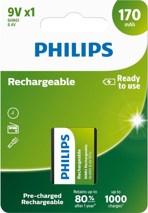 Nabíjecí baterie Philips 9VB1A17 1 ks v balení