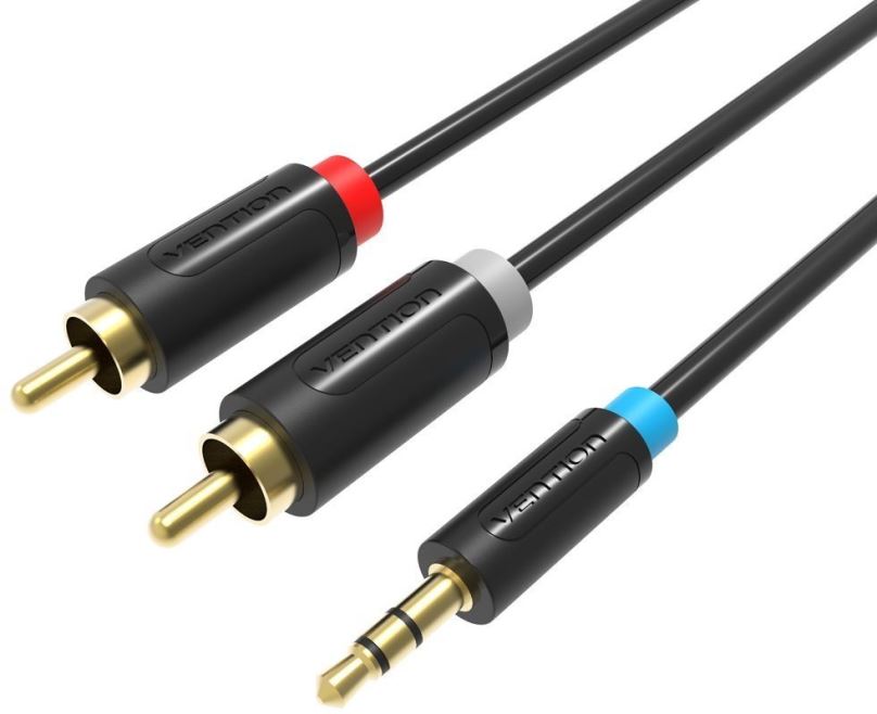 Audio kabel Vention 3.5mm Jack Male to 2-Male RCA Cinch Adapter Cable 10m Black