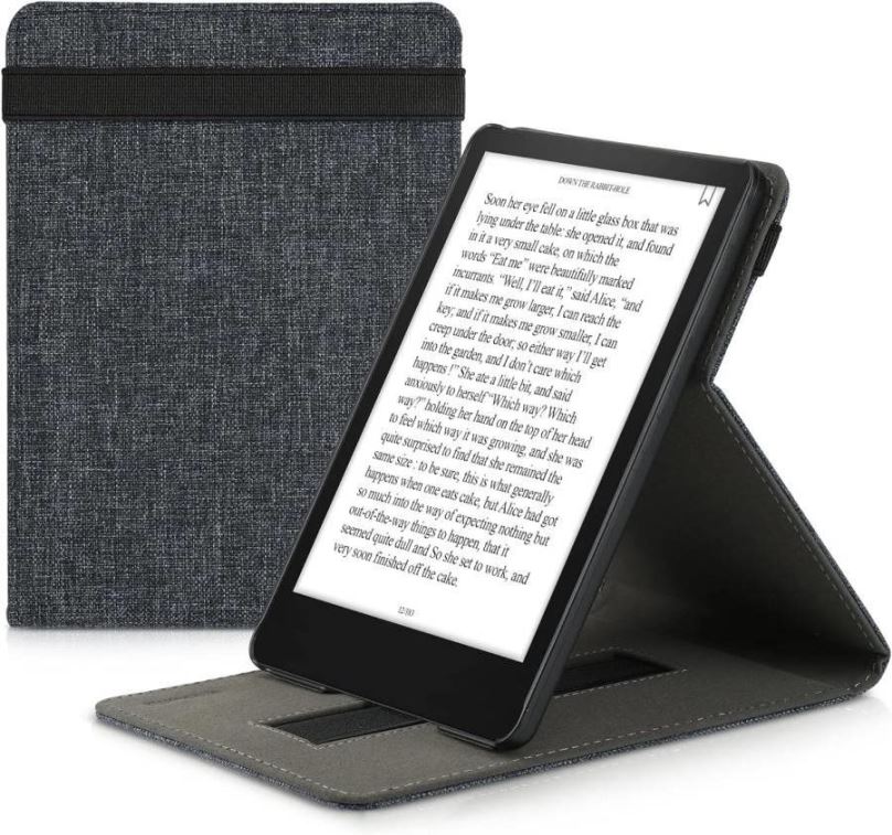 Pouzdro na čtečku knih KW Mobile - Case with Strap Stand - KW5716119 - pouzdro pro Amazon Kindle Paperwhite 5 (2021) - tmav