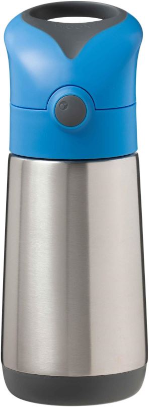 Dětská termoska B.box Termoska na pití s brčkem 350 ml modrá/šedá