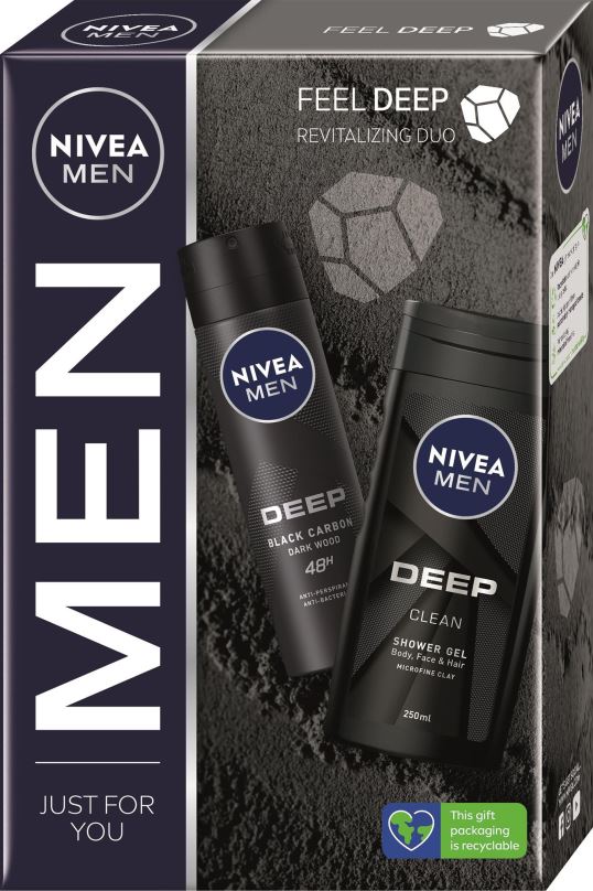Dárková kosmetická sada NIVEA MEN Feel Deep Set 400 ml