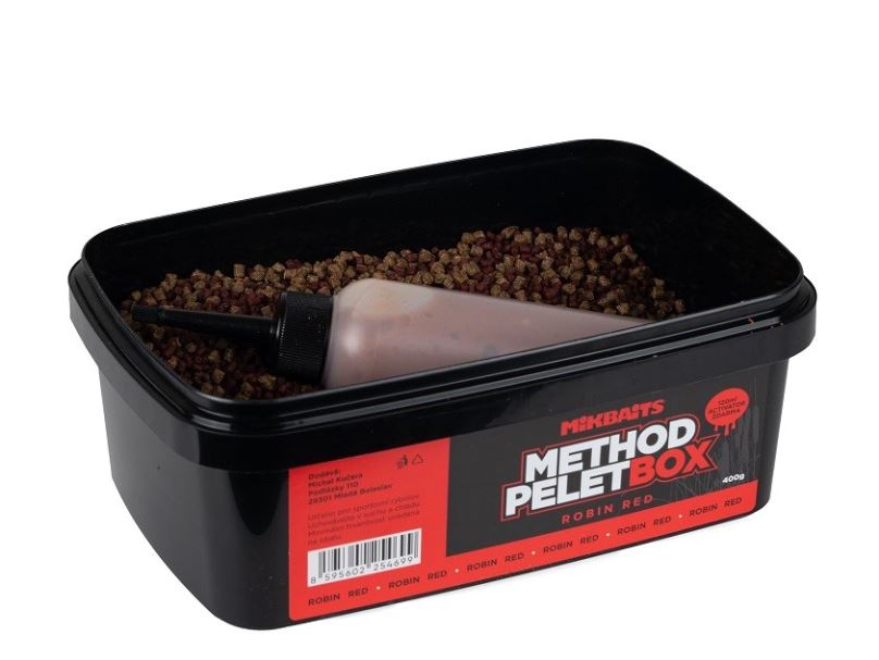 Mikbaits Method pelet box 400g Robin Red + 120ml Activator