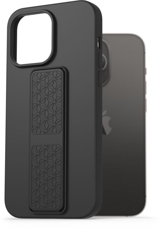 Kryt na mobil AlzaGuard Liquid Silicone Case with Stand pro iPhone 14 Pro Max černé