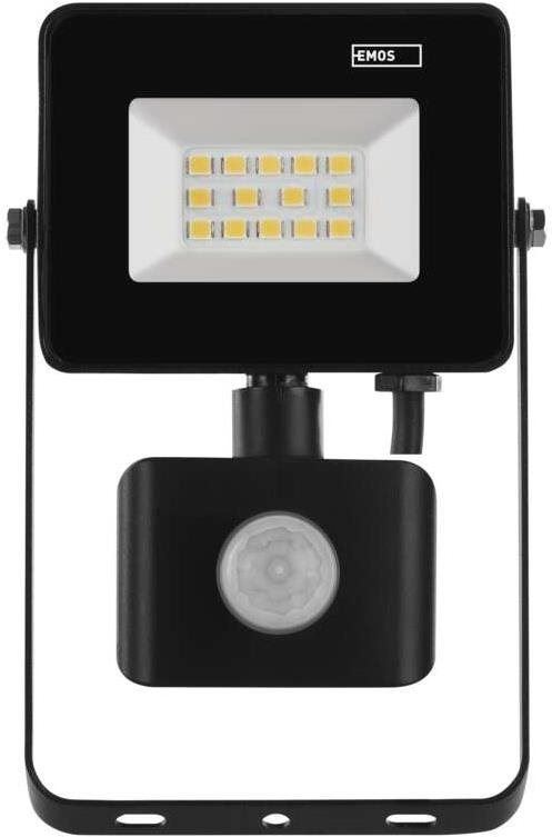 LED reflektor EMOS LED reflektor SIMPO s pohybovým čidlem, 10,5 W, černý, neutrální bílá