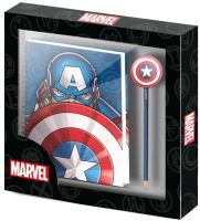 Dárková sada Marvel: Captain America Patriot - blok A5 + tužka