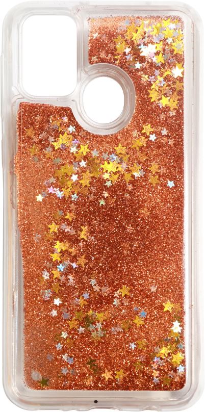 Kryt na mobil iWill Glitter Liquid Star Case pro Samsung Galaxy M21 Rose Gold