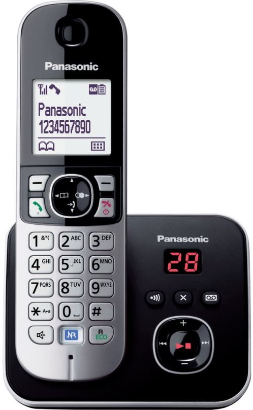 Telefon pro pevnou linku Panasonic KX-TG6821FXB Black záznamník