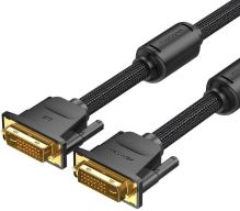 Video kabel Vention Cotton Braided DVI Dual-link (DVI-D) Cable 2m Black