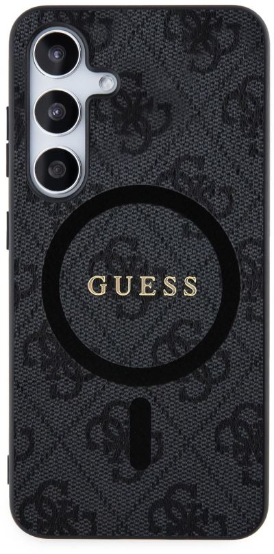 Kryt na mobil Guess PU Leather 4G Colored Ring MagSafe Zadní Kryt pro Samsung Galaxy S24+ Black
