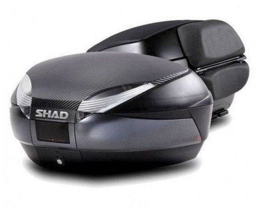 Kufr na motorku SHAD Vrchní kufr na motorku  SH48 Tmavě šedý vč. opěrky, karbonového víka a zámku PREMIUM lock